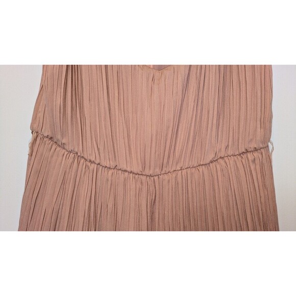 Anthropologie Ark & Co Women Large Cocktail Dress Pink Pleated A-Line Sleeveless - Picture 2 of 12